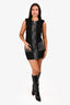 Diesel Black Knit/Denim Sleeveless Zip Up Dress Size S