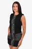 Diesel Black Knit/Denim Sleeveless Zip Up Dress Size S