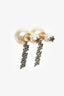 Christian Dior Faux Pearl/Crystal J'Adior Drop Earrings