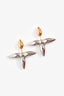 Louis Vuitton Gold/Silver Tone 'Louisette' Earrings