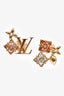 Louis Vuitton Gold Tone 'Loulougram' Stud Earrings