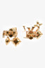 Louis Vuitton Gold Tone 'Loulougram' Stud Earrings