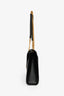Saint Laurent Black Chevron Grained Leather Large Envelope Bag