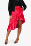 Self-Portrait Hot Pink Velvet Asymmetrical Skirt Size 6