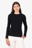 Alexander Wang Black/White Checkered Cut-out Sweater Size L