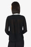 Alice + Olivia Black Silk Lace Trimmed Blouse Size S
