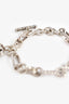 David Yurman Sterling Silver Diamond Cable Heart Charm Bracelet