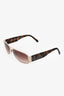 Burberry Logo Handle Tortoiseshell Rectangular Sunglasses