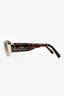 Burberry Logo Handle Tortoiseshell Rectangular Sunglasses