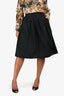 Burberry Black Nylon Midi Skirt Size 6