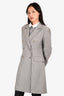 Holt Renfrew Light Grey Wool/Angora Fitted Coat Size 8
