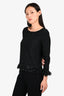 Maje Black/Silver Tweed Fringe Sweater Size 1