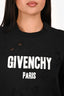 Givenchy Black Cotton Logo Distressed Sweatshirt Size M Mens