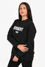 Givenchy Black Cotton Logo Distressed Sweatshirt Size M Mens