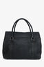 Fendi Black Grained Leather Contrast Stitch Top Handle Tote