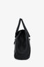 Fendi Black Grained Leather Contrast Stitch Top Handle Tote