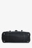 Fendi Black Grained Leather Contrast Stitch Top Handle Tote