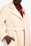 Max Mara Studio Alpaca Wool Blend Shearling Coat Size 8