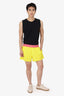 Versace Yellow/Pink Medusa Swim Shorts Size 6 Mens