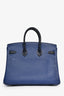 Hermès 2018 Blue Sapphire Taurillion Novillo And Blue Marine Matte Alligator Touch Birkin 25 RGHW