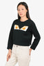 Fendi Black Cotton Blend Monster Crop Sweatshirt Size 38