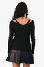 Sandro Black Knit Cut Out Top Size 1