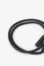 Hermès Black Leather Ruthenium Plated Tournis Tresse Bracelet