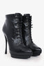 McQ Alexander McQueen Black Leather Pointed Toe Lace Up Ankle Boots Size 40
