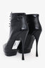 McQ Alexander McQueen Black Leather Pointed Toe Lace Up Ankle Boots Size 40