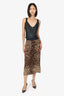Dolce & Gabbana Leopard Print Midi Skirt Size 42