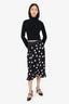 Dolce & Gabbana Black/White Polka Dot Ruffle Detail Skirt Size 42
