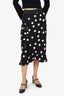 Dolce & Gabbana Black/White Polka Dot Ruffle Detail Skirt Size 42