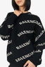 Balenciaga Black/White Logo All Over Sweater Size 38