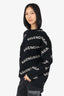 Balenciaga Black/White Logo All Over Sweater Size 38