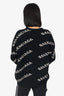 Balenciaga Black/White Logo All Over Sweater Size 38