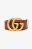 Gucci Brown Leather GG Marmont Belt Size 85.34