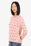 Red Valentino Pink/Red Heart Embroidered Sweater Estimated Size S