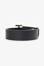 Burberry Black Leather TB Buckle Belt Size 34/85