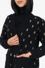 Burberry Black Wool Tb Monogram Knit Cardigan Size M