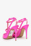 Valentino Hot Pink Patent Leather Rockstud Cage Heels Size 40
