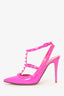 Valentino Hot Pink Patent Leather Rockstud Cage Heels Size 40