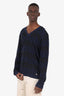 Versace Collection Blue/Black Knit V-Neck Sleeve Size XL Mens