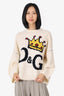 Dolce & Gabbana Cream Virgin Wool Crown D & G Sweater Size 42