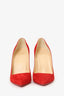 Christian Louboutin Red Suede Pointed Toe Heels Size 40.5