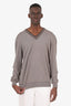 Armani Grey Wool V-Neck Sweater Size XL Mens