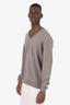 Armani Grey Wool V-Neck Sweater Size XL Mens