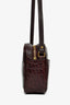 Alexander McQueen Burgundy Croc Effect Mini Camera Crossbody