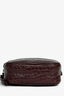 Alexander McQueen Burgundy Croc Effect Mini Camera Crossbody