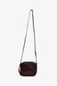 Alexander McQueen Burgundy Croc Effect Mini Camera Crossbody