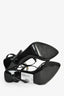 Saint Laurent Black Leather Crystal Buckle Heels Size 37